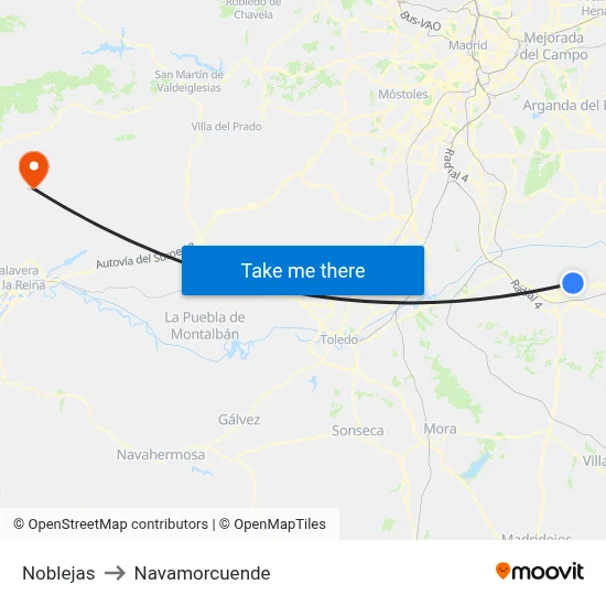 Noblejas to Navamorcuende map