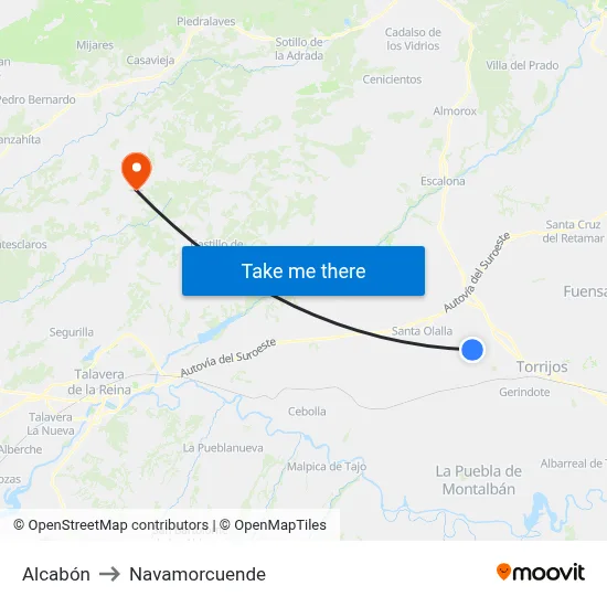 Alcabón to Navamorcuende map