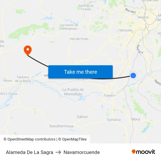 Alameda De La Sagra to Navamorcuende map