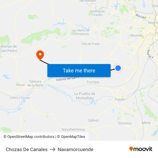Chozas De Canales to Navamorcuende map