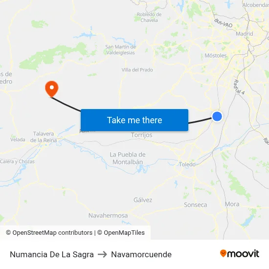 Numancia De La Sagra to Navamorcuende map