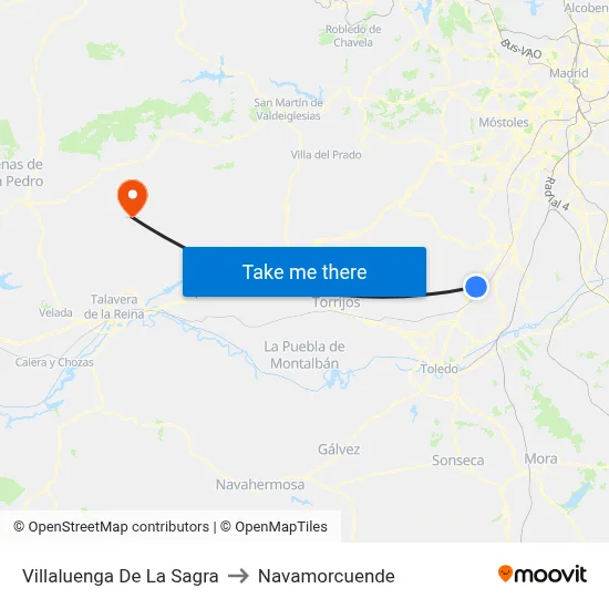 Villaluenga De La Sagra to Navamorcuende map