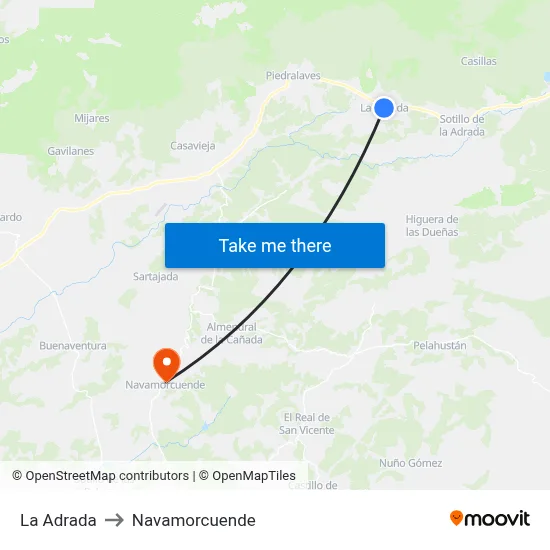 La Adrada to Navamorcuende map