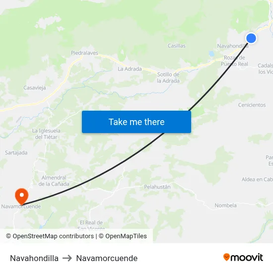 Navahondilla to Navamorcuende map