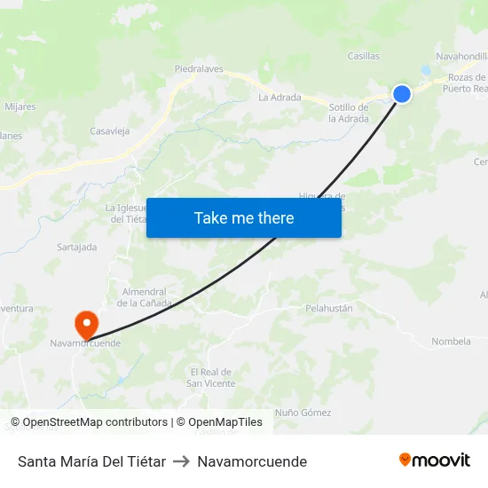 Santa María Del Tiétar to Navamorcuende map