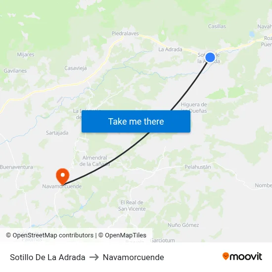 Sotillo De La Adrada to Navamorcuende map