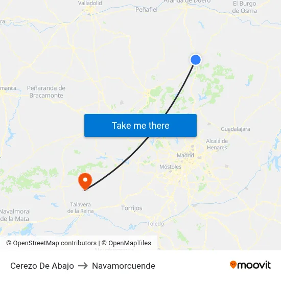 Cerezo De Abajo to Navamorcuende map