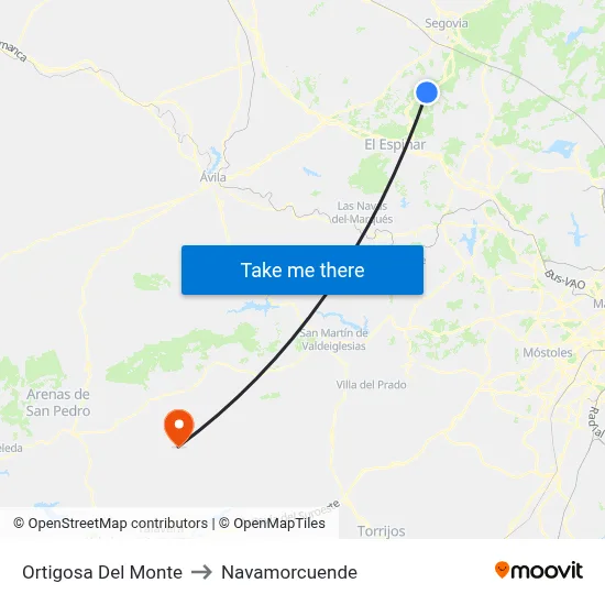 Ortigosa Del Monte to Navamorcuende map