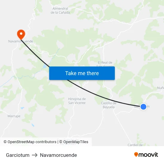 Garciotum to Navamorcuende map
