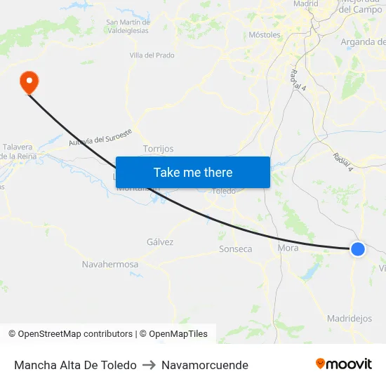 Mancha Alta De Toledo to Navamorcuende map
