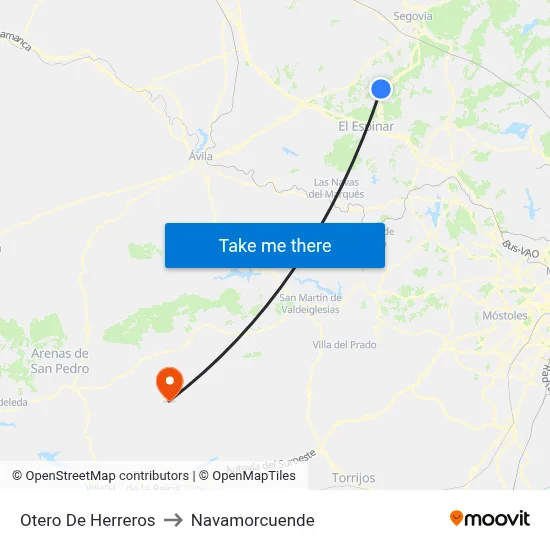 Otero De Herreros to Navamorcuende map