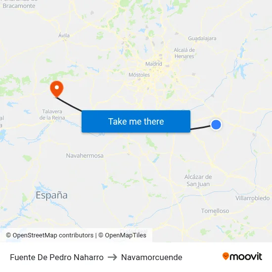 Fuente De Pedro Naharro to Navamorcuende map