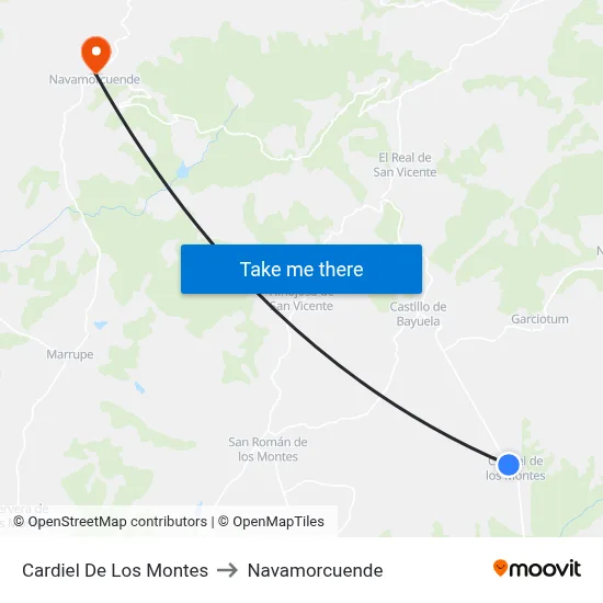 Cardiel De Los Montes to Navamorcuende map