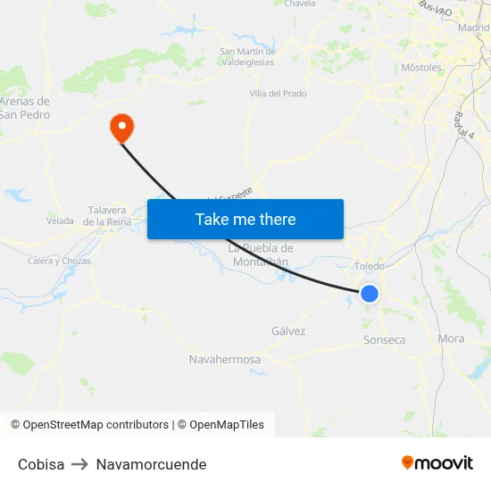 Cobisa to Navamorcuende map
