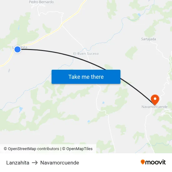 Lanzahíta to Navamorcuende map