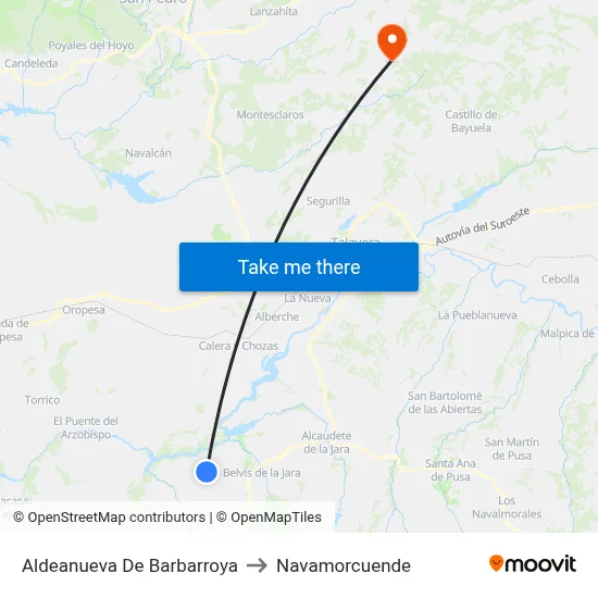 Aldeanueva De Barbarroya to Navamorcuende map