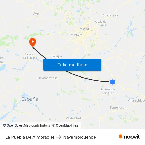 La Puebla De Almoradiel to Navamorcuende map