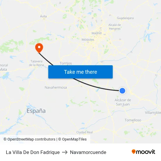 La Villa De Don Fadrique to Navamorcuende map