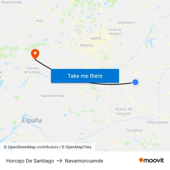 Horcajo De Santiago to Navamorcuende map