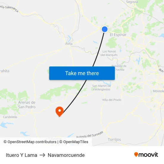 Ituero Y Lama to Navamorcuende map