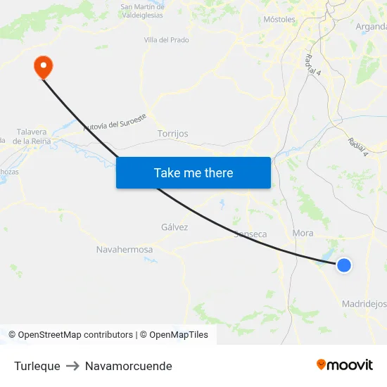 Turleque to Navamorcuende map