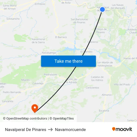Navalperal De Pinares to Navamorcuende map