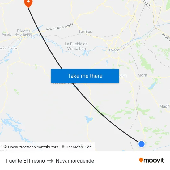 Fuente El Fresno to Navamorcuende map
