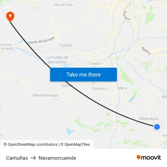 Camuñas to Navamorcuende map