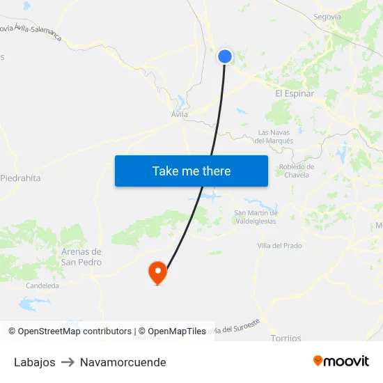 Labajos to Navamorcuende map
