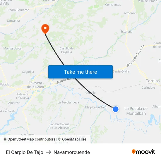 El Carpio De Tajo to Navamorcuende map