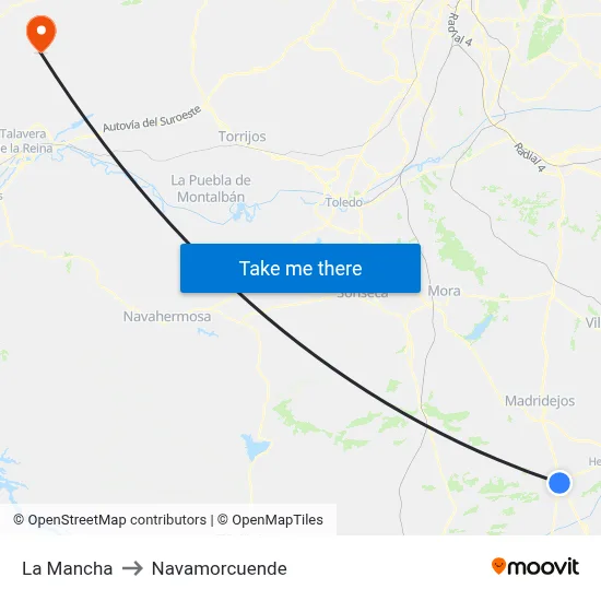 La Mancha to Navamorcuende map