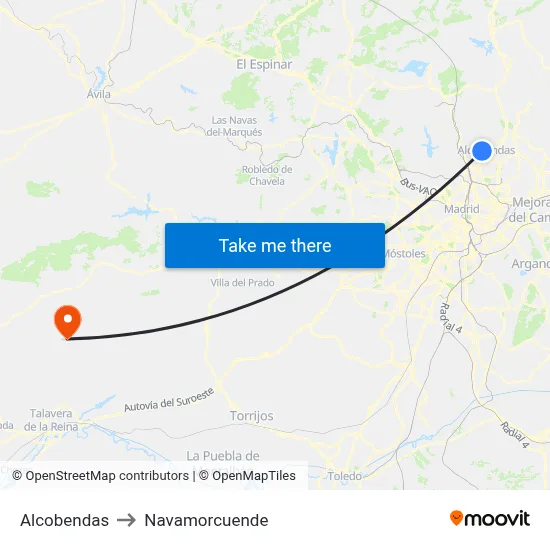 Alcobendas to Navamorcuende map