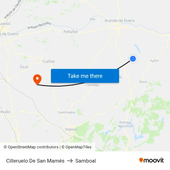 Cilleruelo De San Mamés to Samboal map
