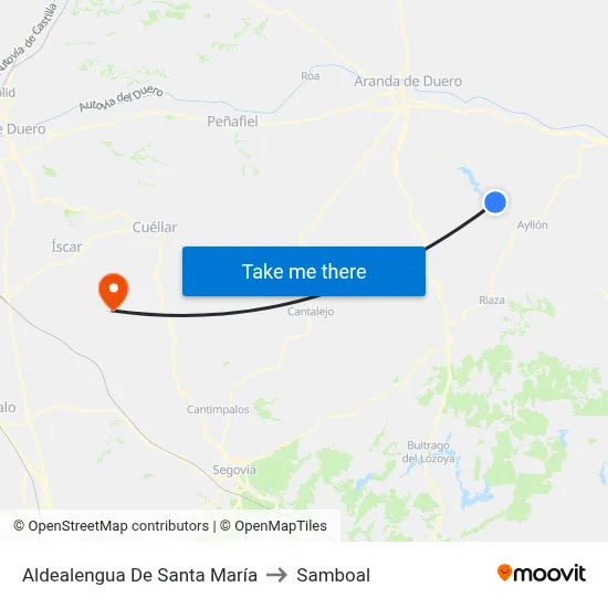 Aldealengua De Santa María to Samboal map