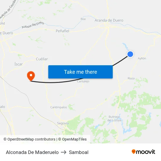 Alconada De Maderuelo to Samboal map