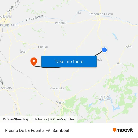 Fresno De La Fuente to Samboal map