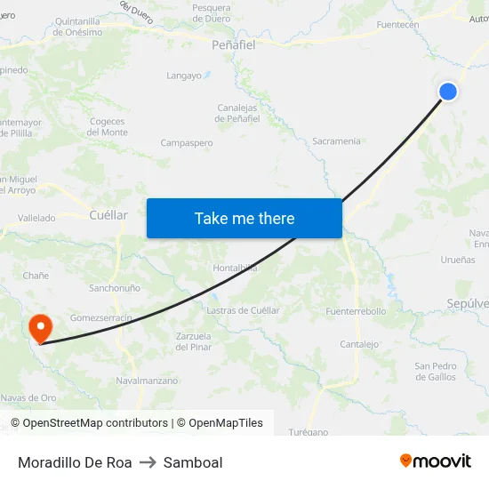 Moradillo De Roa to Samboal map