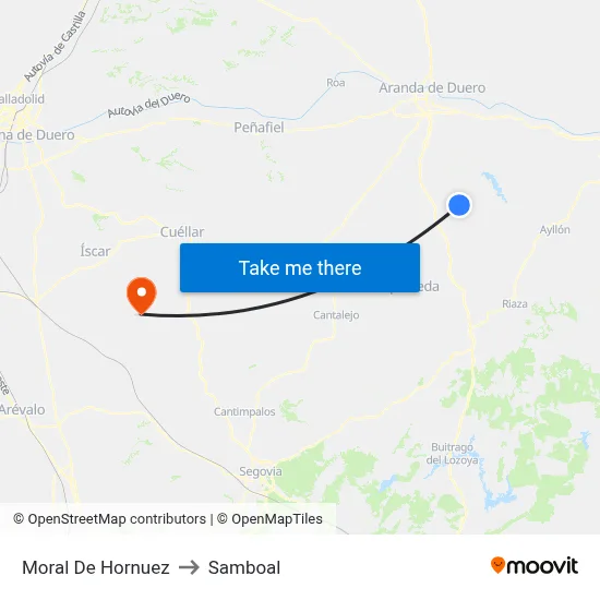 Moral De Hornuez to Samboal map