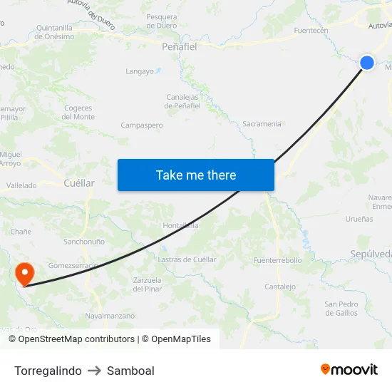 Torregalindo to Samboal map