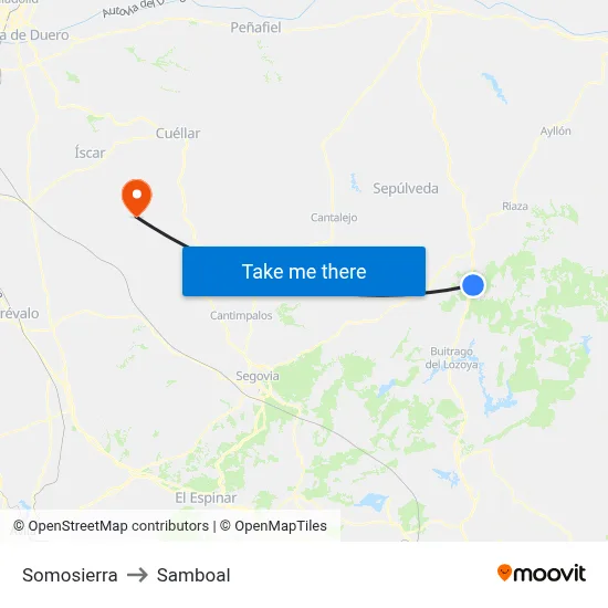 Somosierra to Samboal map