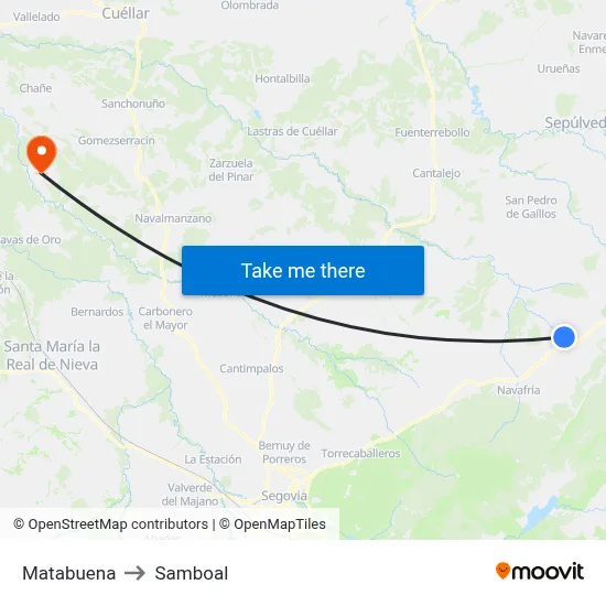 Matabuena to Samboal map