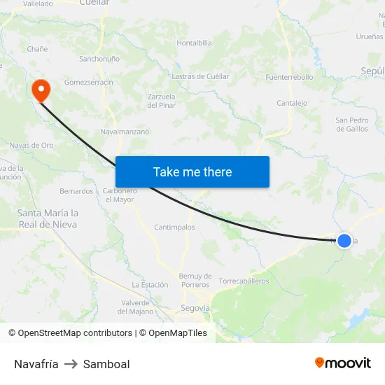 Navafría to Samboal map