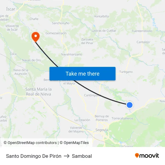 Santo Domingo De Pirón to Samboal map