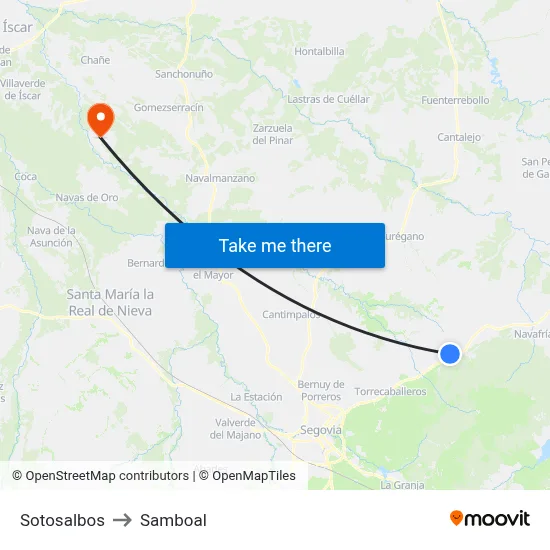 Sotosalbos to Samboal map