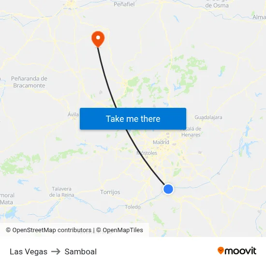 Las Vegas to Samboal map