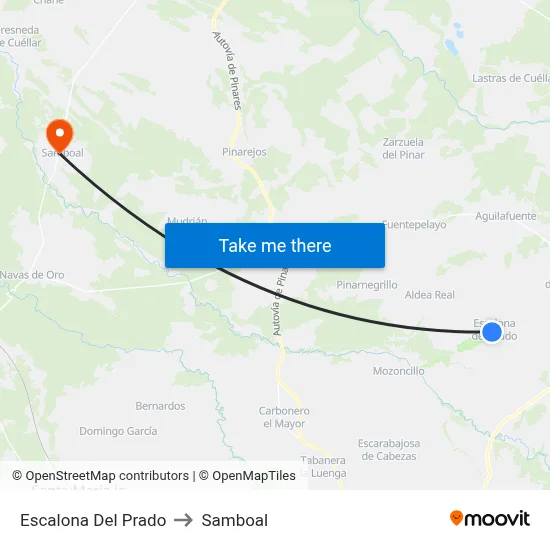Escalona Del Prado to Samboal map