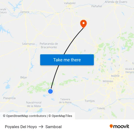 Poyales Del Hoyo to Samboal map