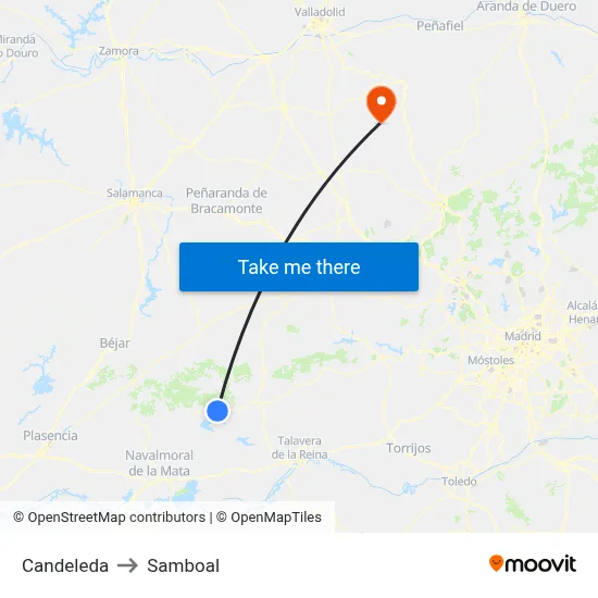 Candeleda to Samboal map