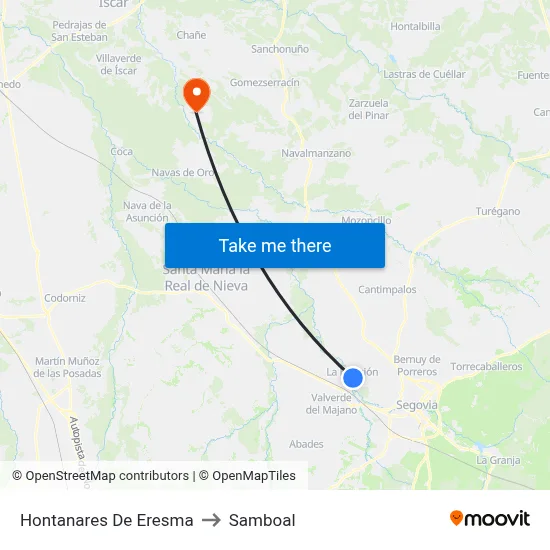 Hontanares De Eresma to Samboal map