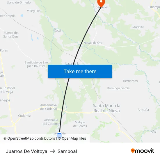Juarros De Voltoya to Samboal map